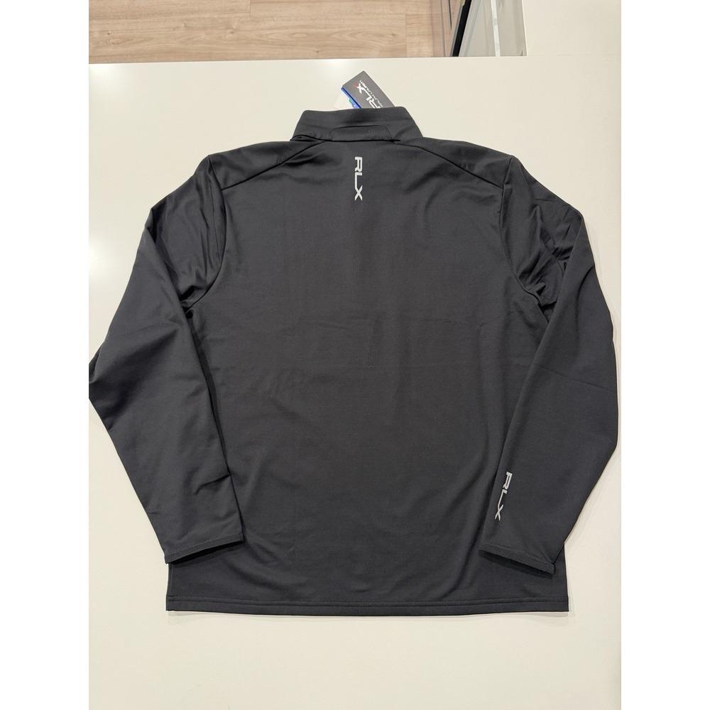 RLX Ralph Lauren Mens Quarter Zip Pullover Black Large Chest Zip Pocket NWT - Picture 2 of 13